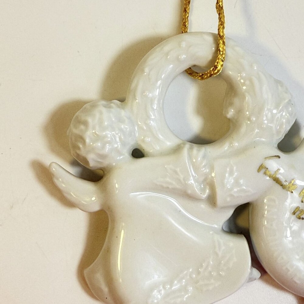 Christmas Tree Ornament Caroling Wreath Haviland Limoges Signed France 1986 - Picture 15 of 16